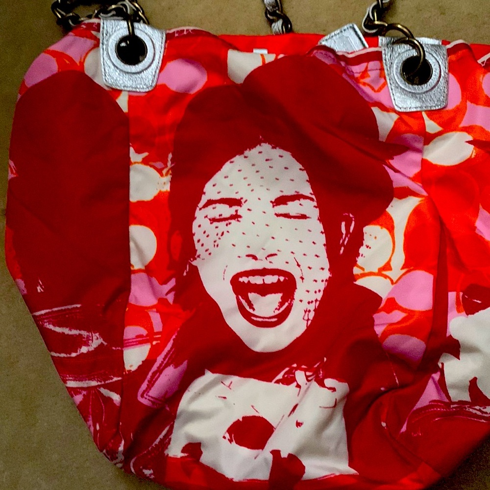 Coach Laughing Girl Parker Limited Edition Tote Shopper Shoulder Bag Red